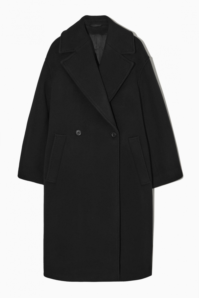 Dámské Kabáty COS Oversized Double-Breasted Vlna Černé | LCRP-27496