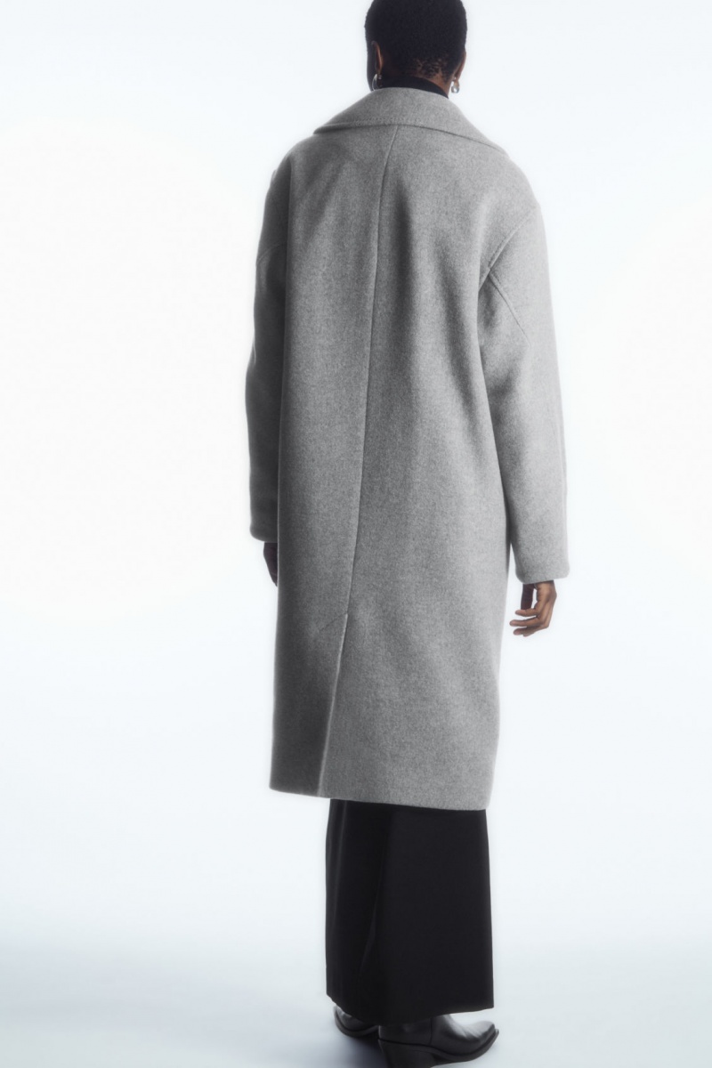 Dámské Kabáty COS Oversized Double-Breasted Vlna Šedé | ZITU-26059