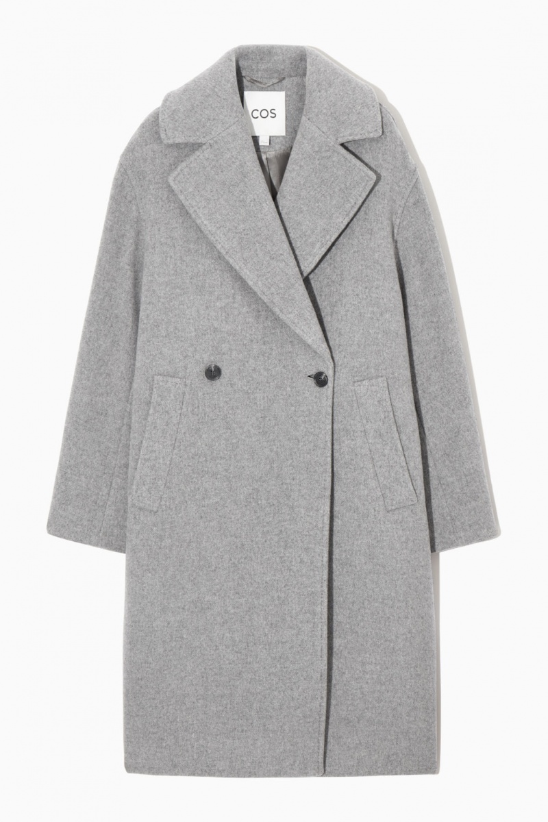 Dámské Kabáty COS Oversized Double-Breasted Vlna Šedé | ZITU-26059