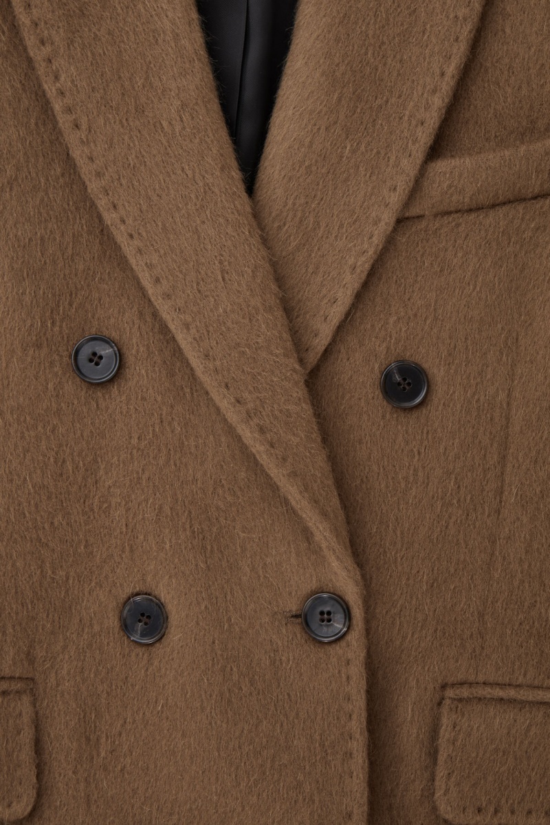 Dámské Kabáty COS Oversized Double-Breasted Vlna Hnědé | RYBC-51680