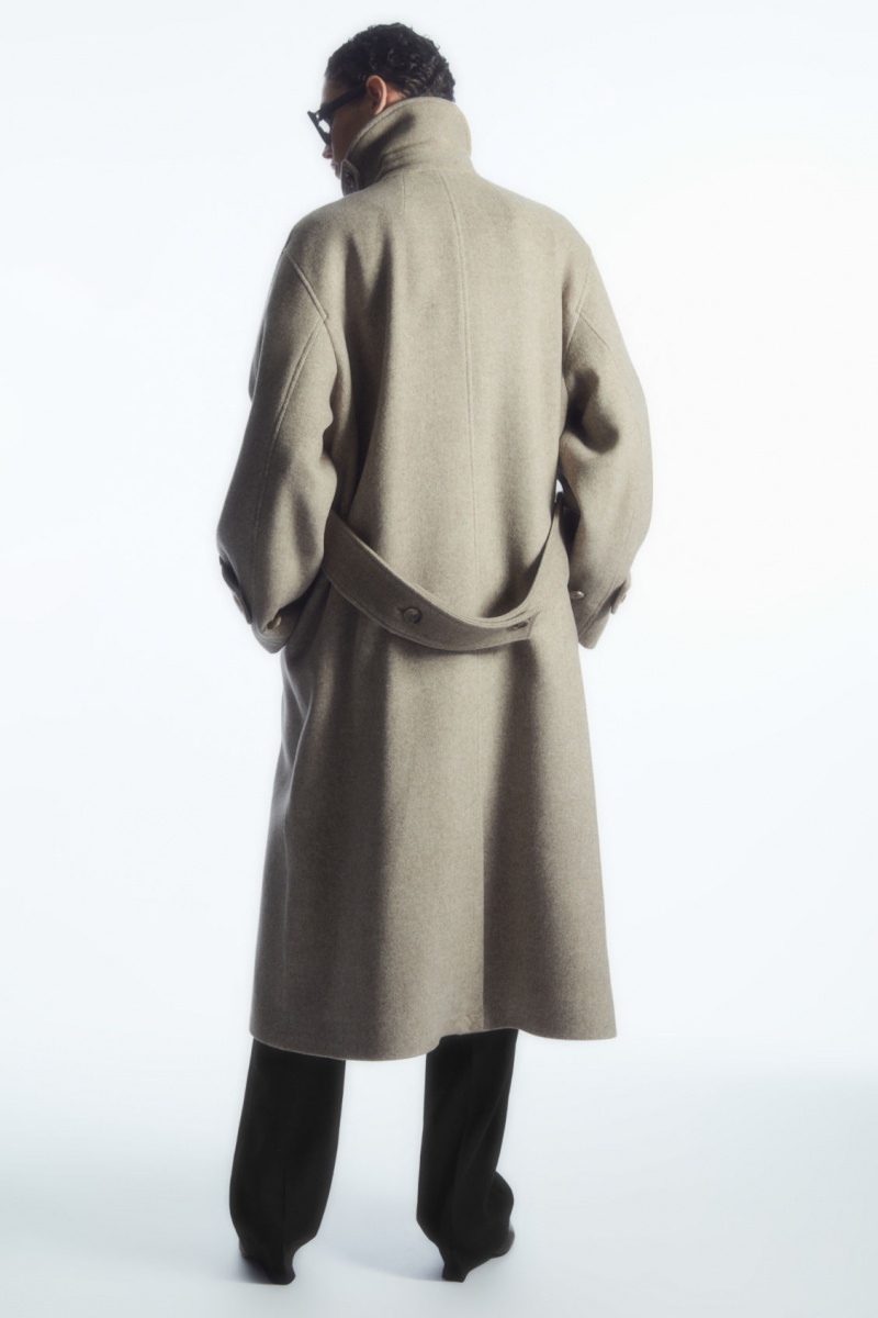 Dámské Kabáty COS Oversized Rounded Vlna Béžový | CNTK-72564
