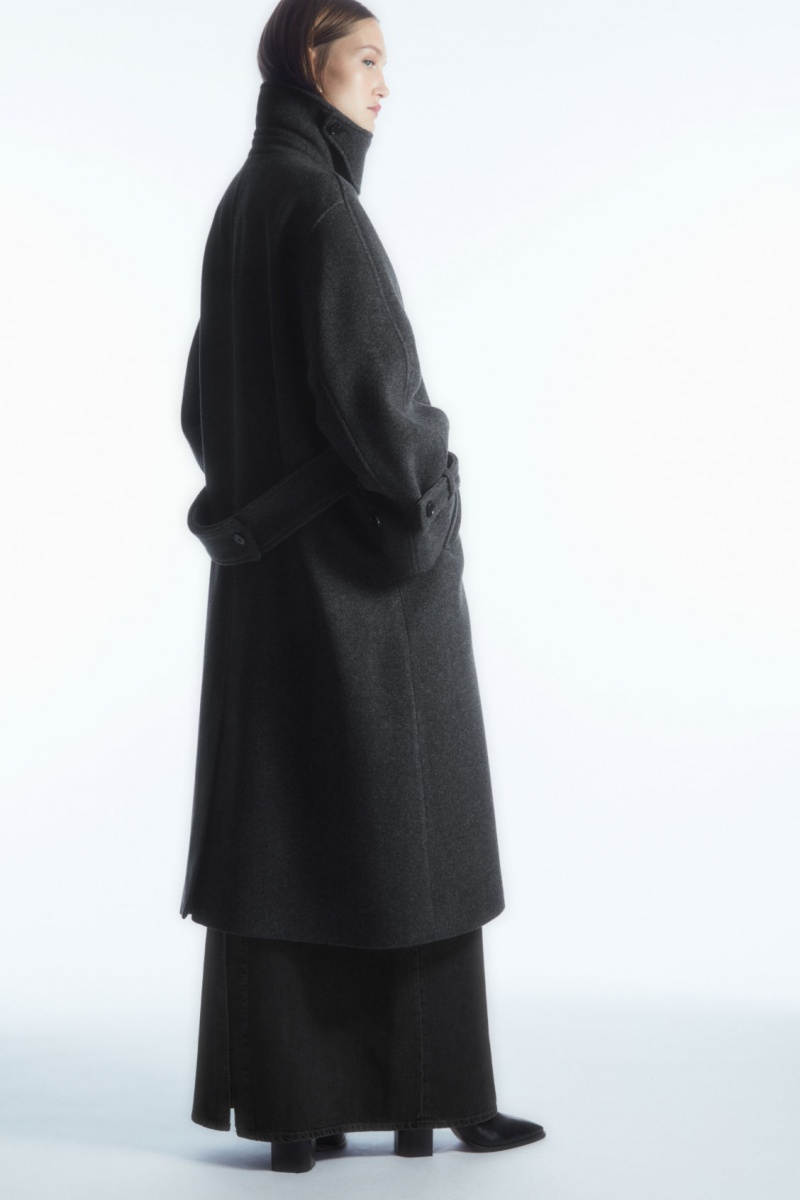 Dámské Kabáty COS Oversized Rounded Vlna Tmavě Šedé | TEDF-89751