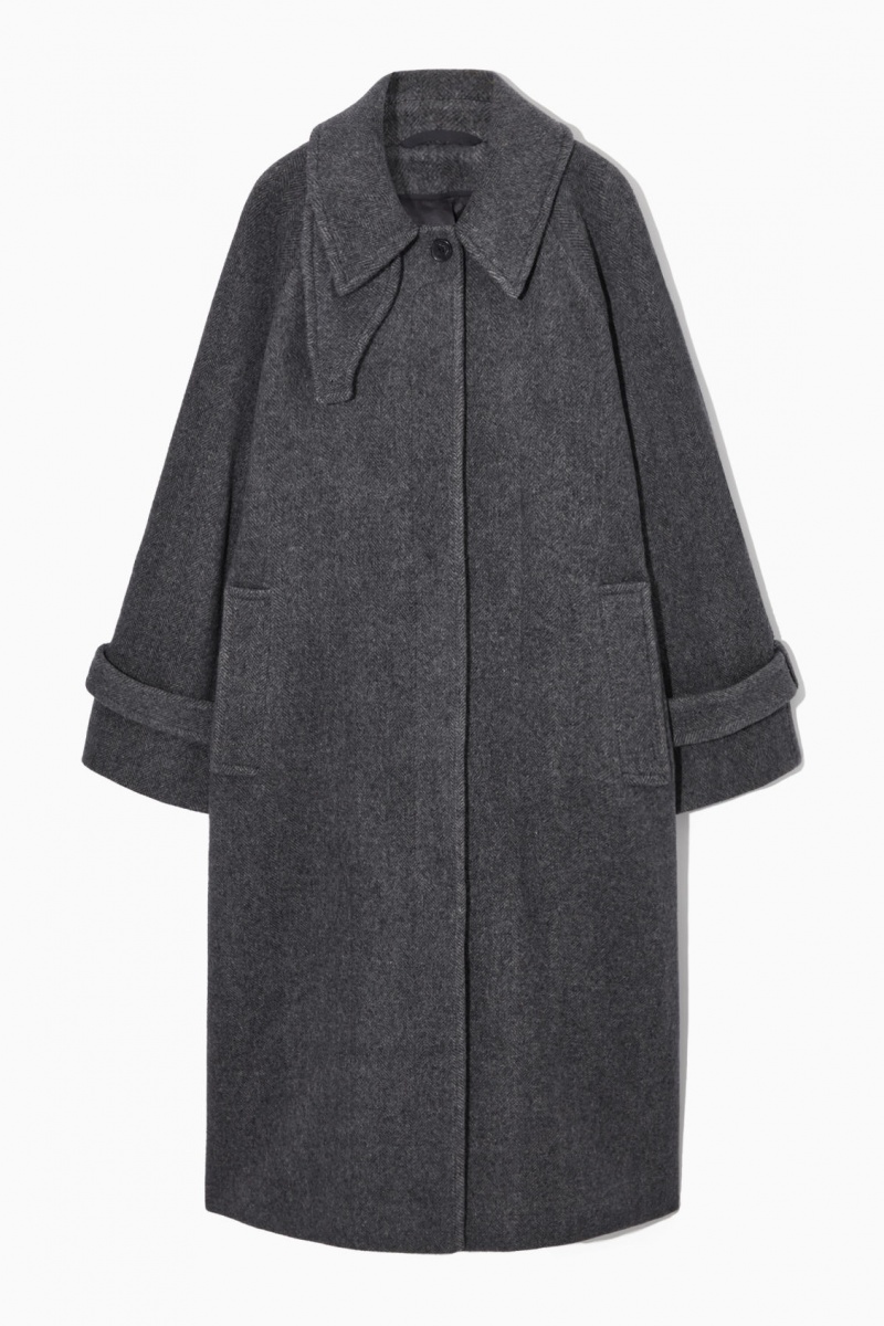 Dámské Kabáty COS Oversized Rounded Vlna Tmavě Šedé | TEDF-89751
