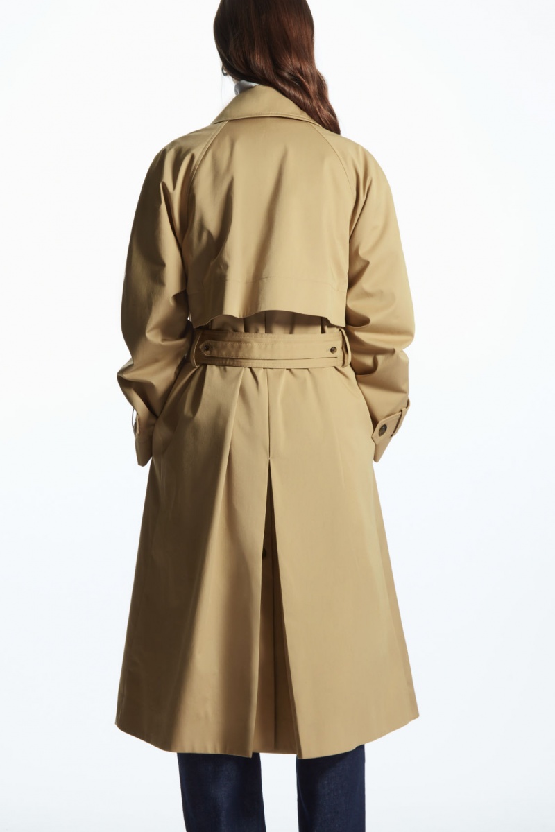 Dámské Kabáty COS Regular-Fit Twill Trench Béžový | PXJI-42639