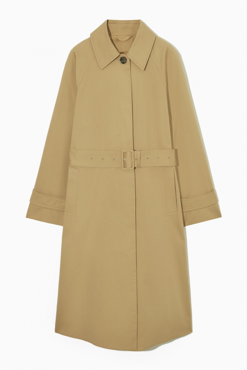 Dámské Kabáty COS Regular-Fit Twill Trench Béžový | PXJI-42639