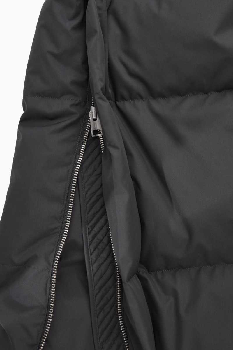 Dámské Kabáty COS S Kapucí Recycled Down Puffer Černé | UAOJ-15762