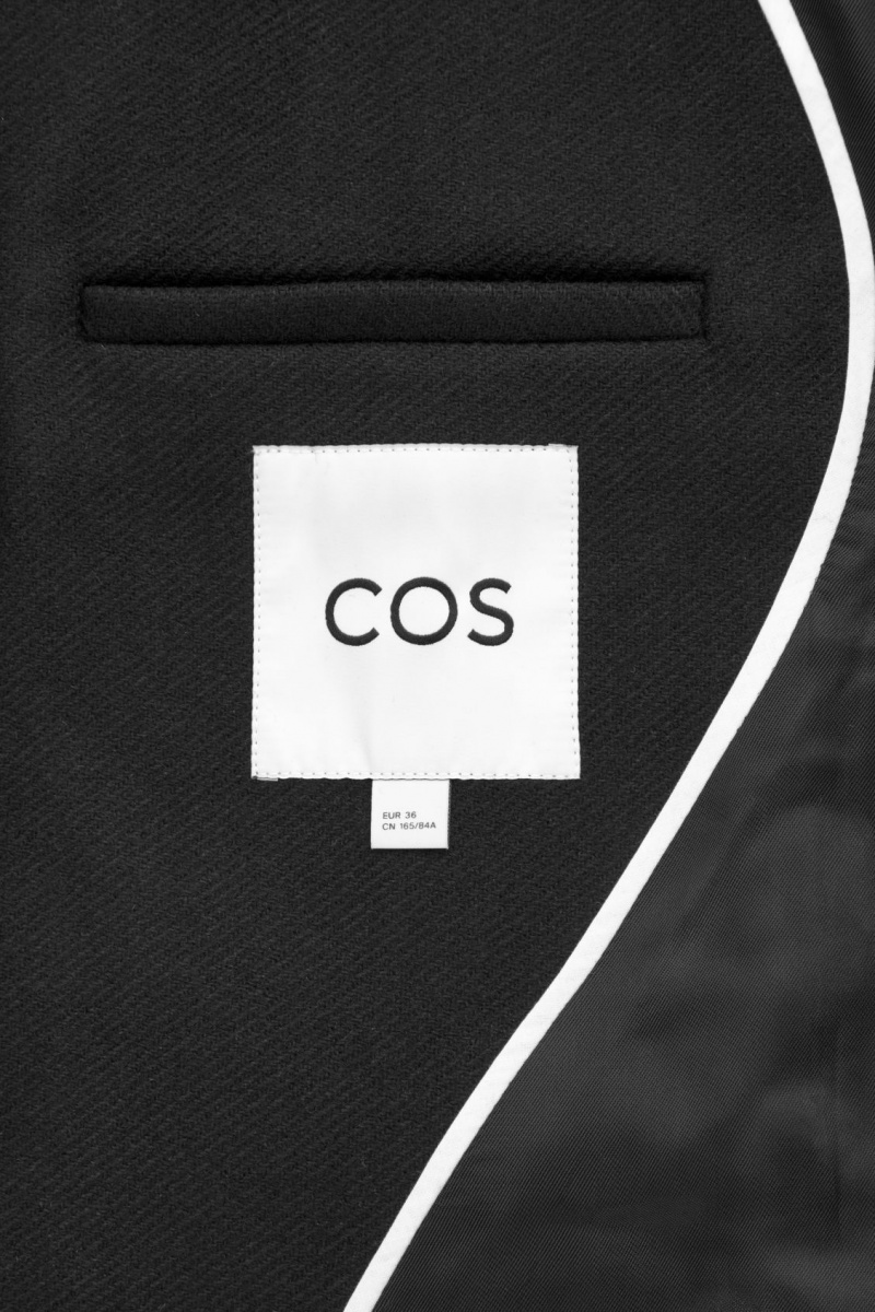 Dámské Kabáty COS Vlna-Blend Waisted Černé | CAVM-73529