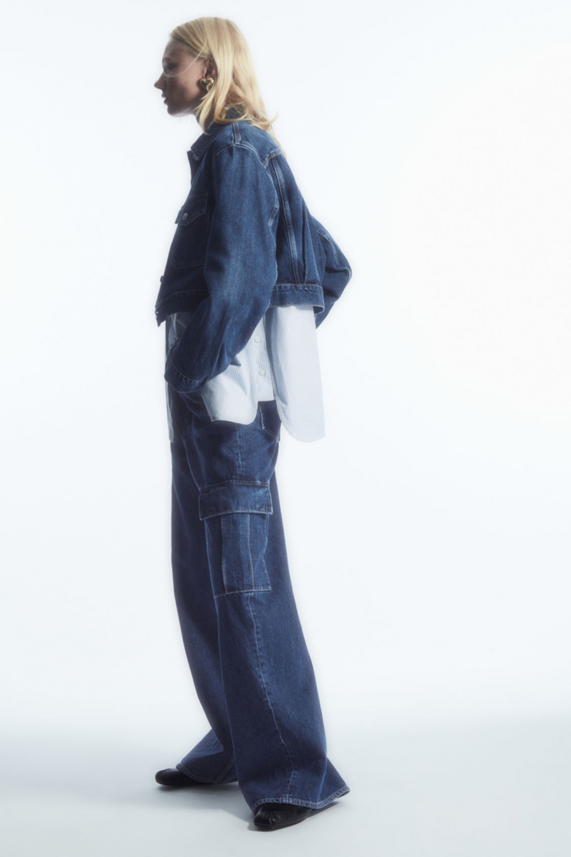 Dámské Kalhoty COS Denim Cargo Blankyt | XRZQ-70183