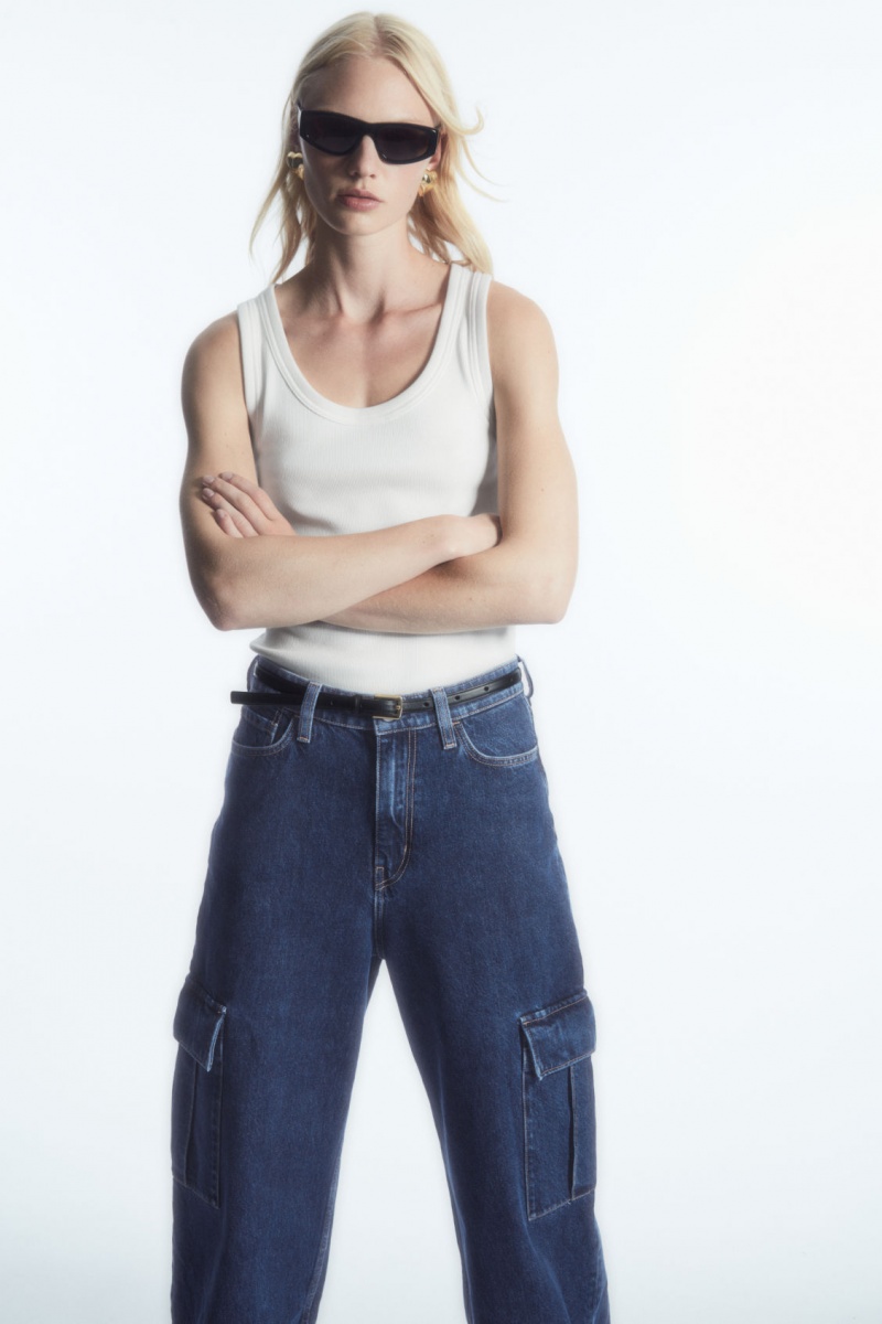 Dámské Kalhoty COS Denim Cargo Blankyt | XRZQ-70183