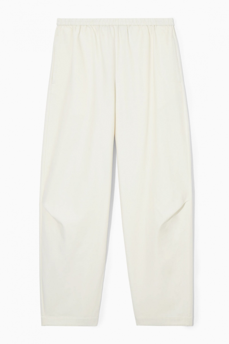 Dámské Kalhoty COS Elasticated Barrel-Leg Bílé | CZUH-40615
