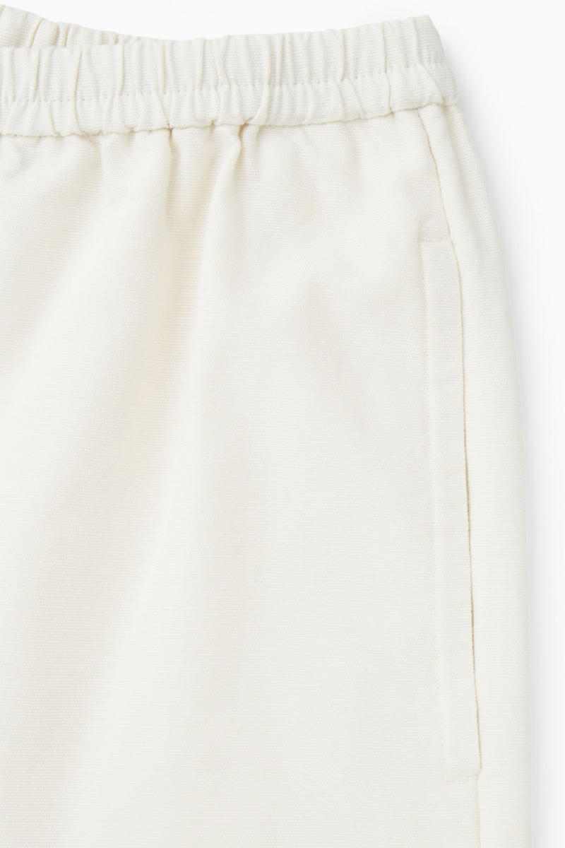 Dámské Kalhoty COS Elasticated Barrel-Leg Bílé | CZUH-40615