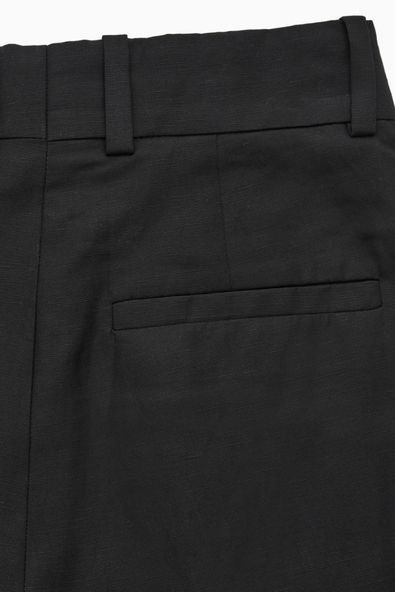 Dámské Kalhoty COS High-Waisted Široké-Leg Černé | RHJB-47109