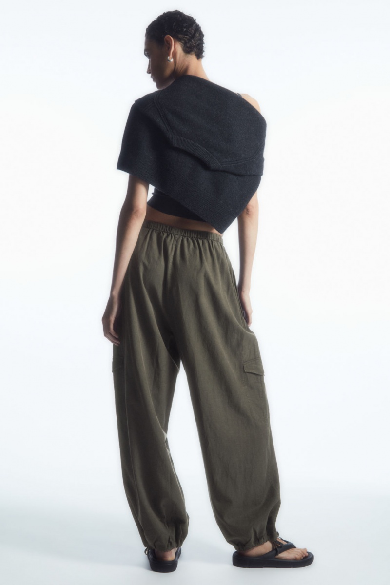 Dámské Kalhoty COS Lehké Drawstring Cargo Světle Hnědé | QOIN-78940
