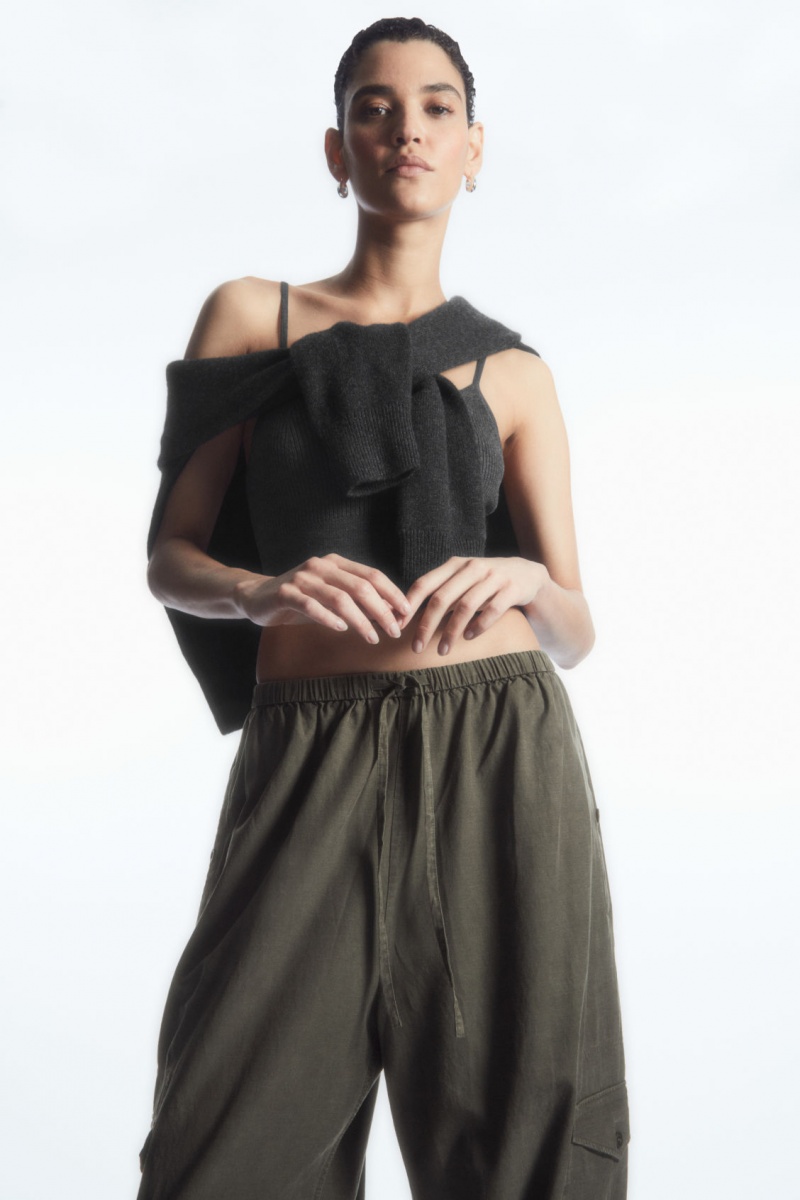 Dámské Kalhoty COS Lehké Drawstring Cargo Světle Hnědé | QOIN-78940