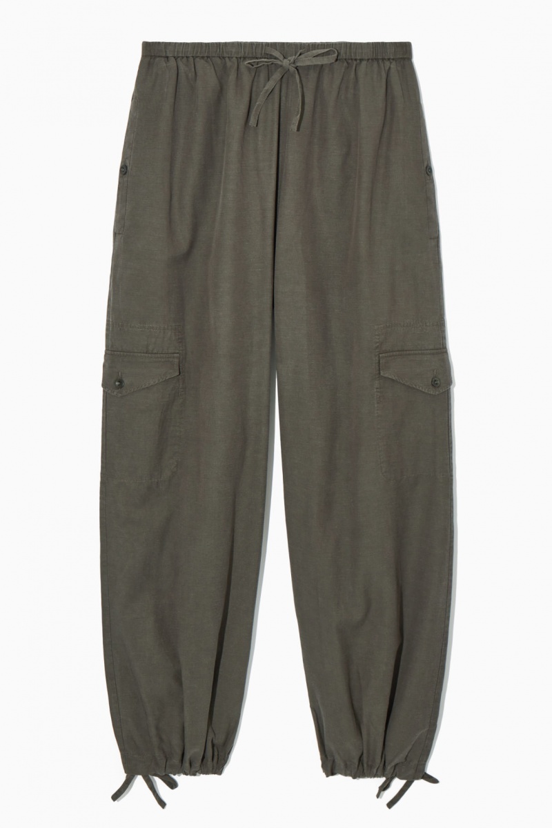 Dámské Kalhoty COS Lehké Drawstring Cargo Světle Hnědé | QOIN-78940