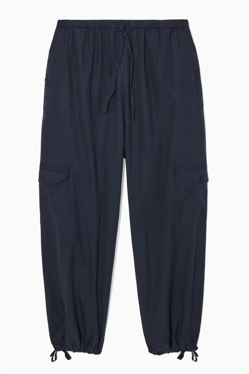Dámské Kalhoty COS Lehké Drawstring Cargo Tmavě Blankyt | RKSF-92658