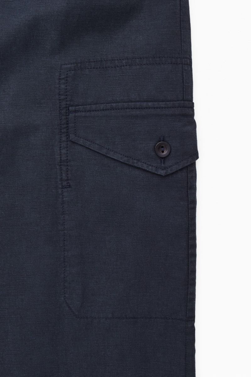 Dámské Kalhoty COS Lehké Drawstring Cargo Tmavě Blankyt | RKSF-92658