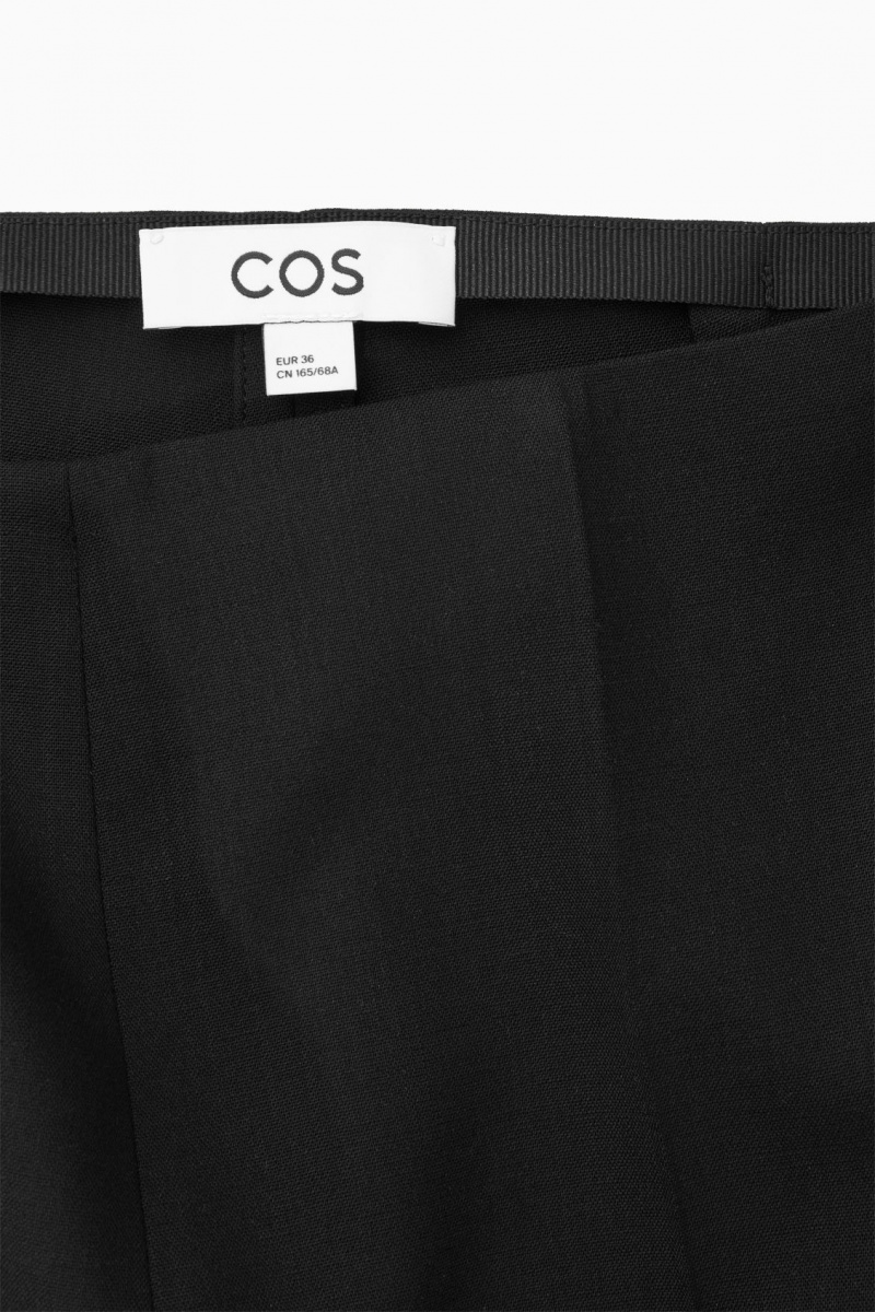 Dámské Kalhoty COS Low-Rise Bootcut Vlna-Crepe Černé | HNKB-28950