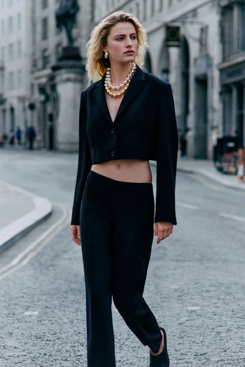 Dámské Kalhoty COS Low-Rise Bootcut Vlna-Crepe Černé | HNKB-28950