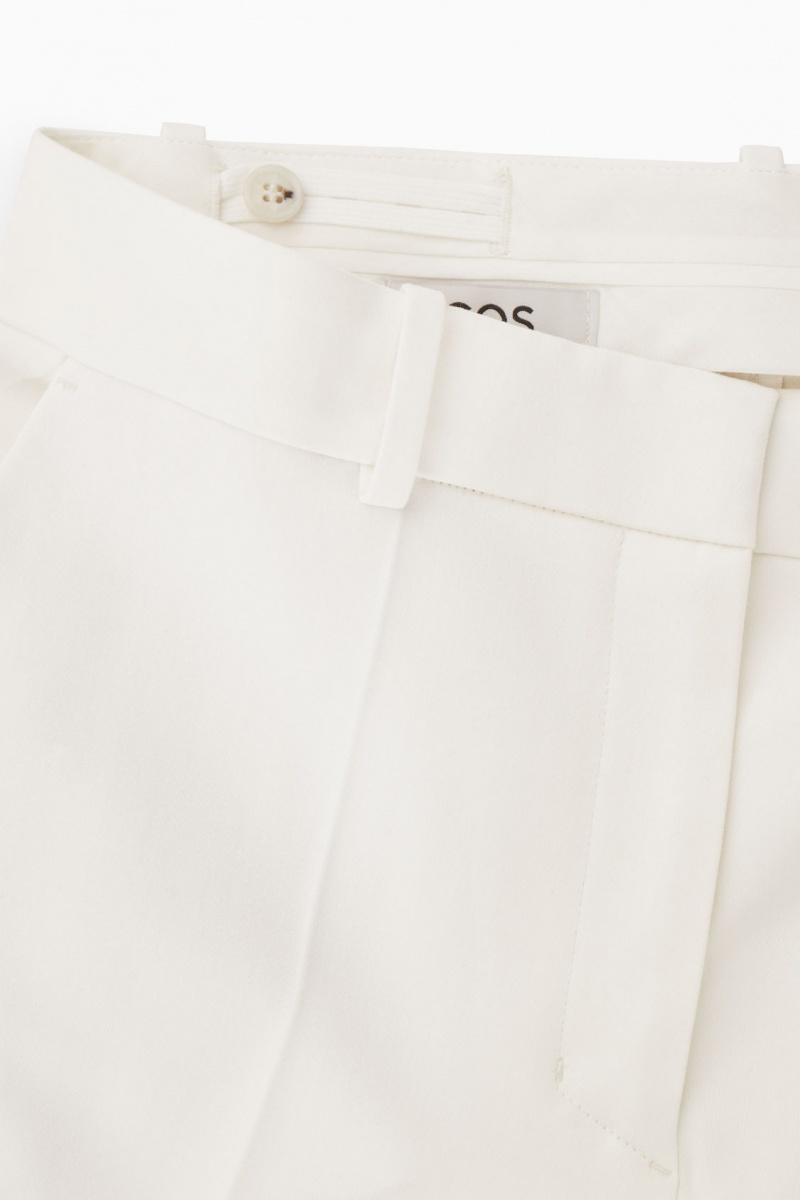 Dámské Kalhoty COS Low-Rise Rovný-Leg Crepe Bílé | PJOF-08342