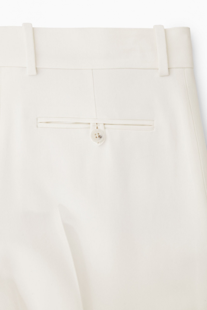 Dámské Kalhoty COS Low-Rise Rovný-Leg Crepe Bílé | PJOF-08342