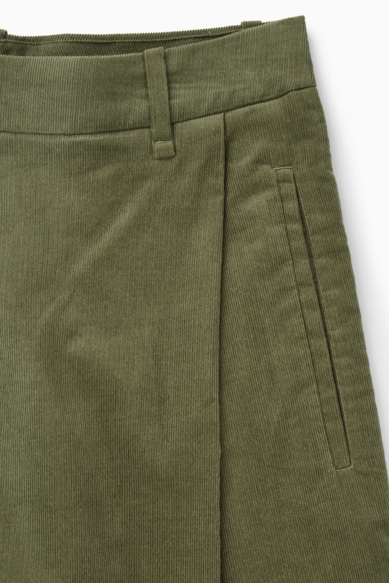 Dámské Kalhoty COS Plisovaný Barrel-Leg Corduroy Tmavě Hnědožlutý | IONQ-97018
