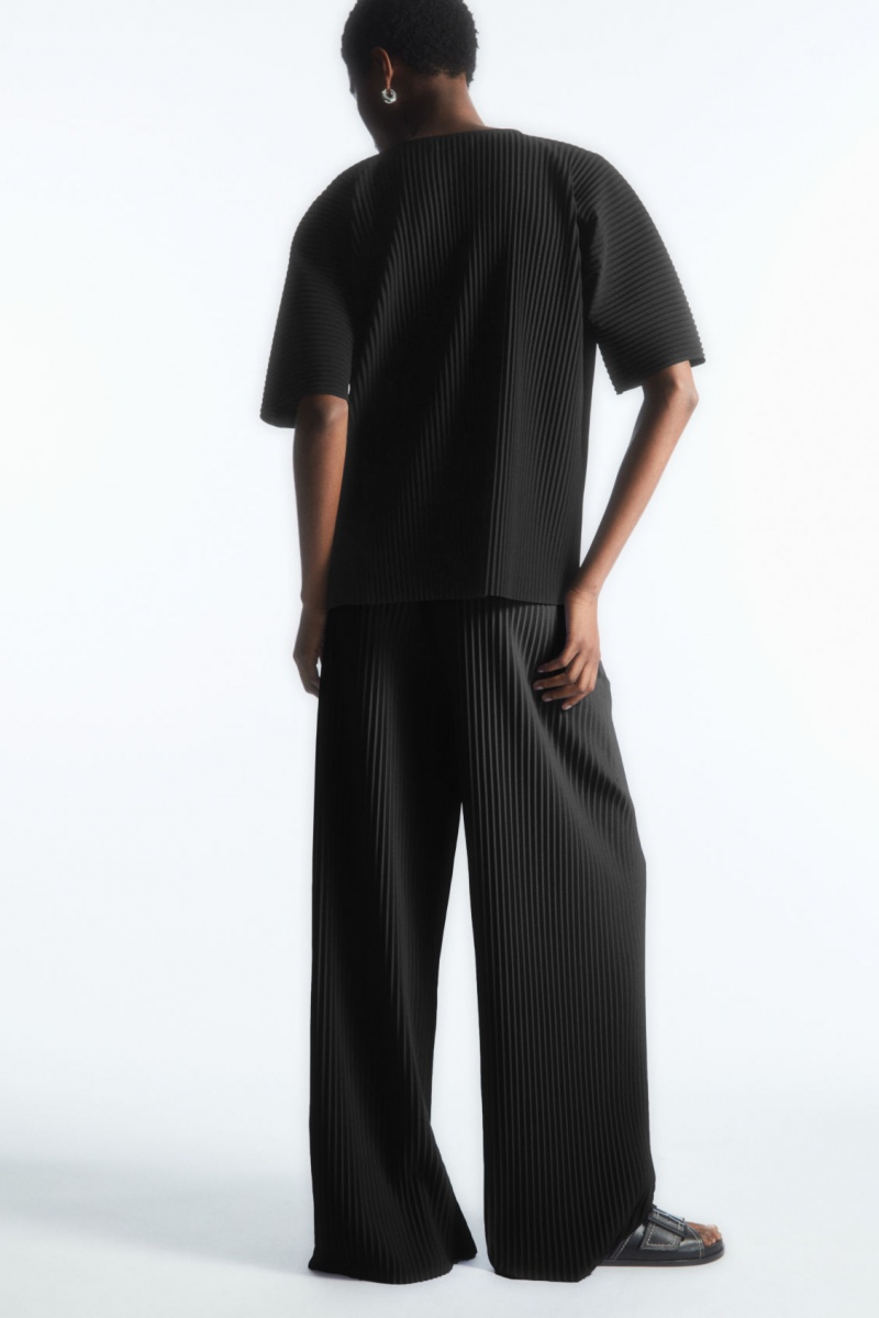 Dámské Kalhoty COS Plisovaný Elasticated Černé | SOML-40736