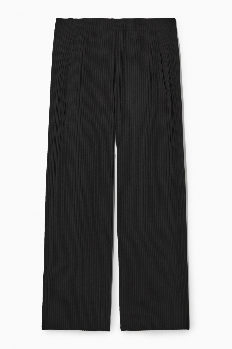 Dámské Kalhoty COS Plisovaný Elasticated Černé | SOML-40736