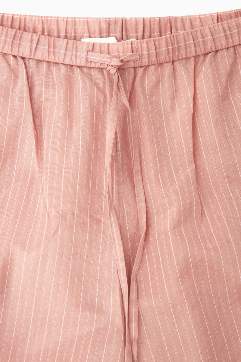Dámské Kalhoty COS Pruhovaný Silk-Blend Pajama Růžové | IKRU-41629