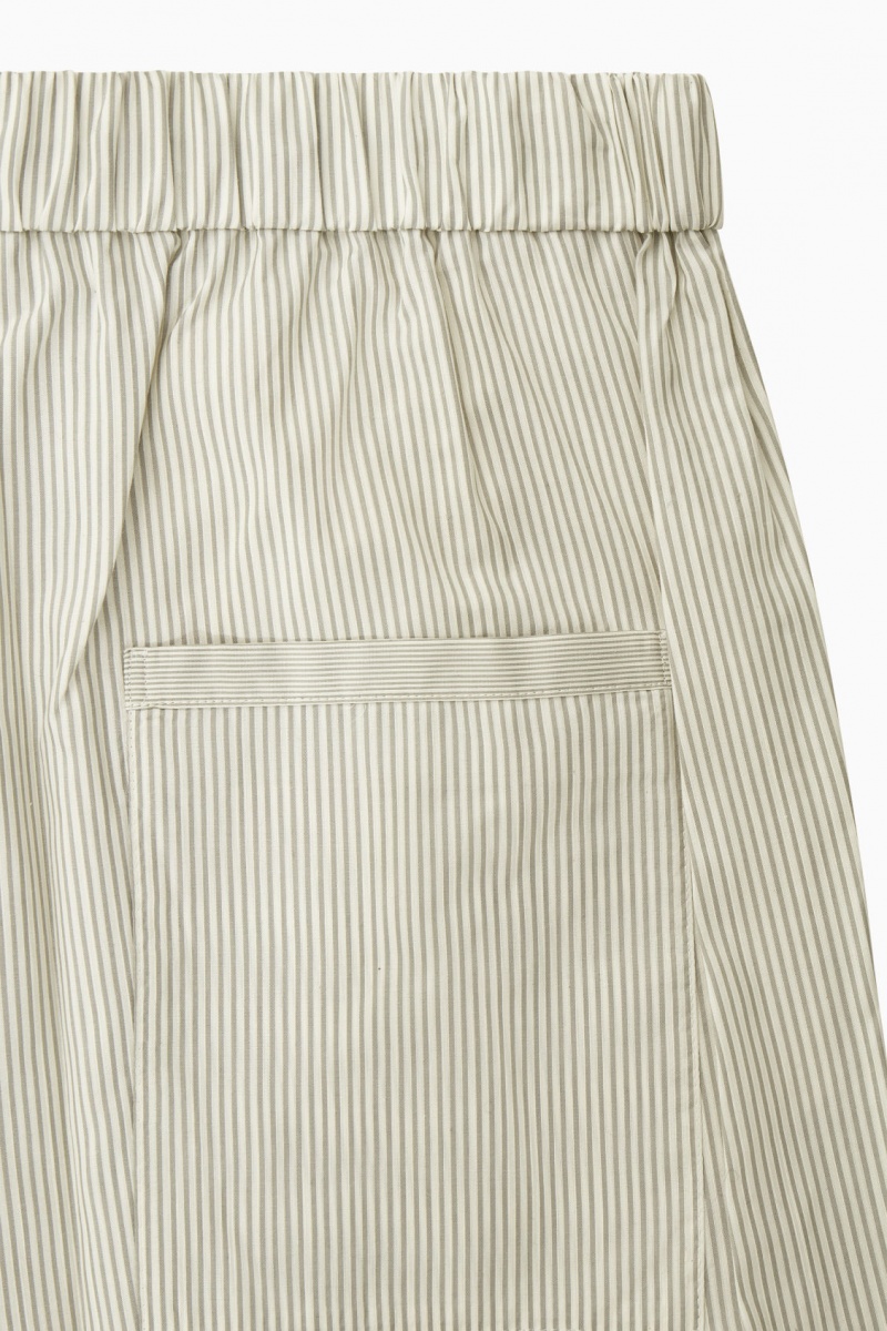 Dámské Kalhoty COS Pruhovaný Silk Pajama Béžový Šedé | WOTR-63879