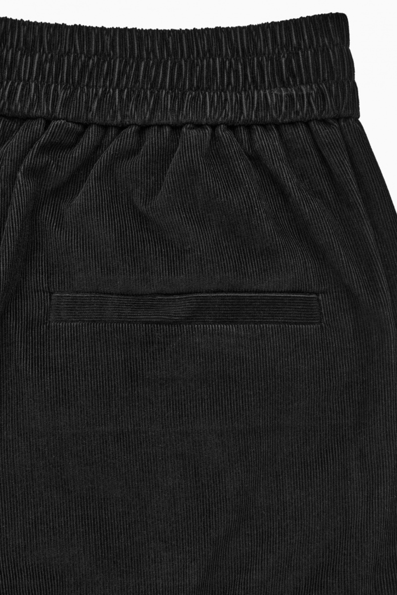 Dámské Kalhoty COS Relaxed-Fit Corduroy Černé | OPWZ-73650