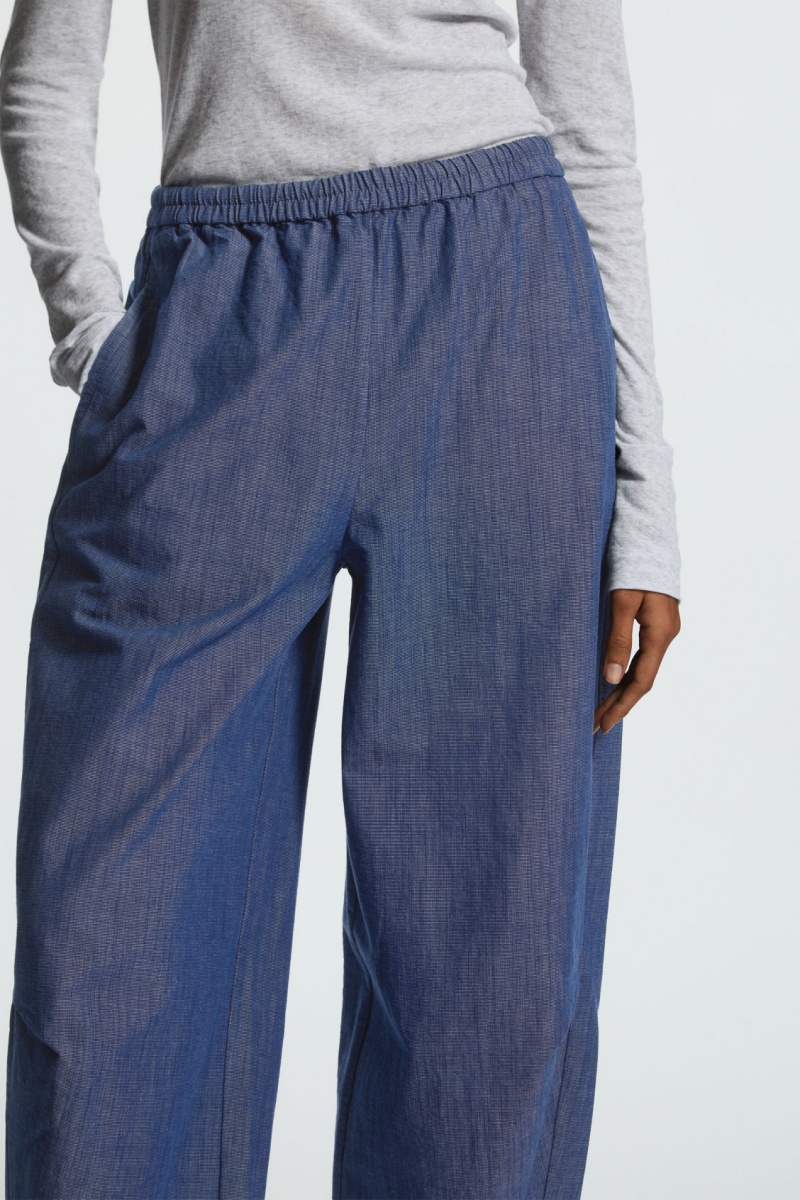 Dámské Kalhoty COS Relaxed-Fit Elasticated Platene Světle Blankyt | QYAZ-71549