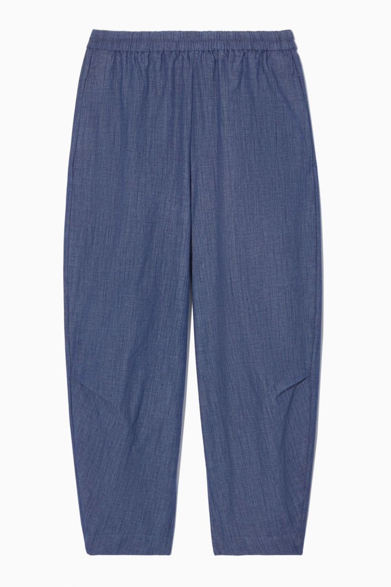 Dámské Kalhoty COS Relaxed-Fit Elasticated Platene Světle Blankyt | QYAZ-71549