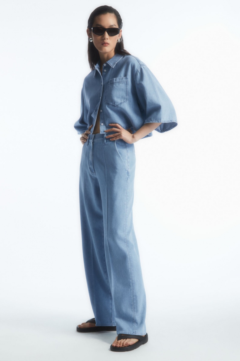 Dámské Kalhoty COS Rovný-Leg Denim Světle Blankyt | FUEL-56812