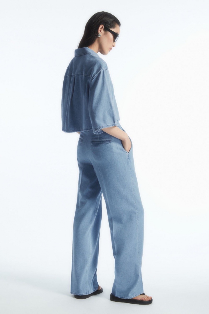 Dámské Kalhoty COS Rovný-Leg Denim Světle Blankyt | FUEL-56812