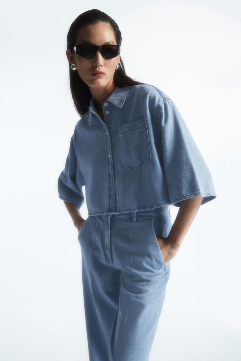 Dámské Kalhoty COS Rovný-Leg Denim Světle Blankyt | FUEL-56812