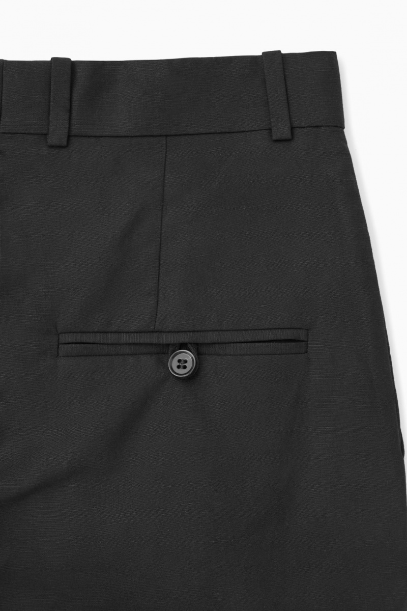 Dámské Kalhoty COS Tailored Rovný-Leg Černé | FHXM-37624