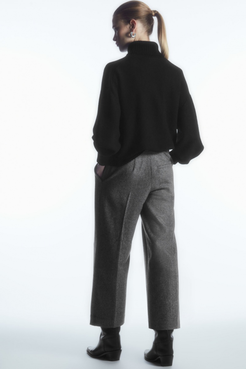 Dámské Kalhoty COS Tailored Vlna-Flannel Culottes Bílé Černé | ILCB-47931