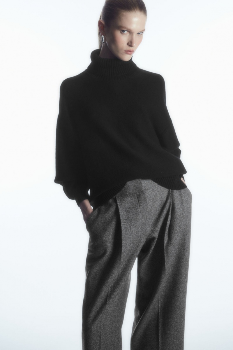 Dámské Kalhoty COS Tailored Vlna-Flannel Culottes Bílé Černé | ILCB-47931