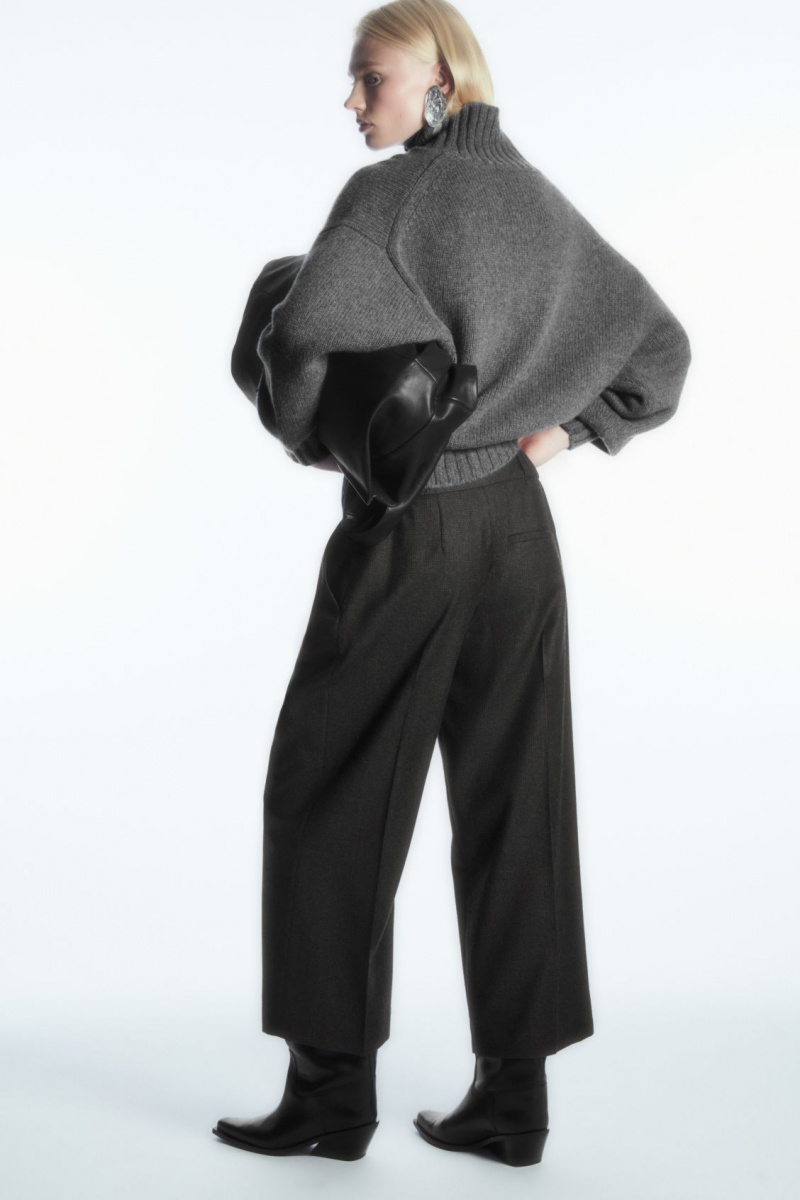 Dámské Kalhoty COS Tailored Vlna-Flannel Culottes Tmavě Šedé | HQGL-87961