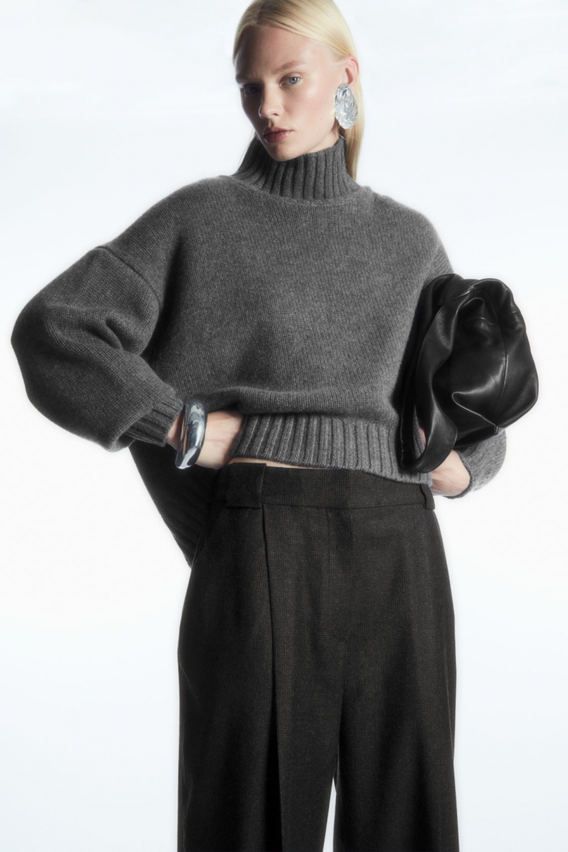 Dámské Kalhoty COS Tailored Vlna-Flannel Culottes Tmavě Šedé | HQGL-87961