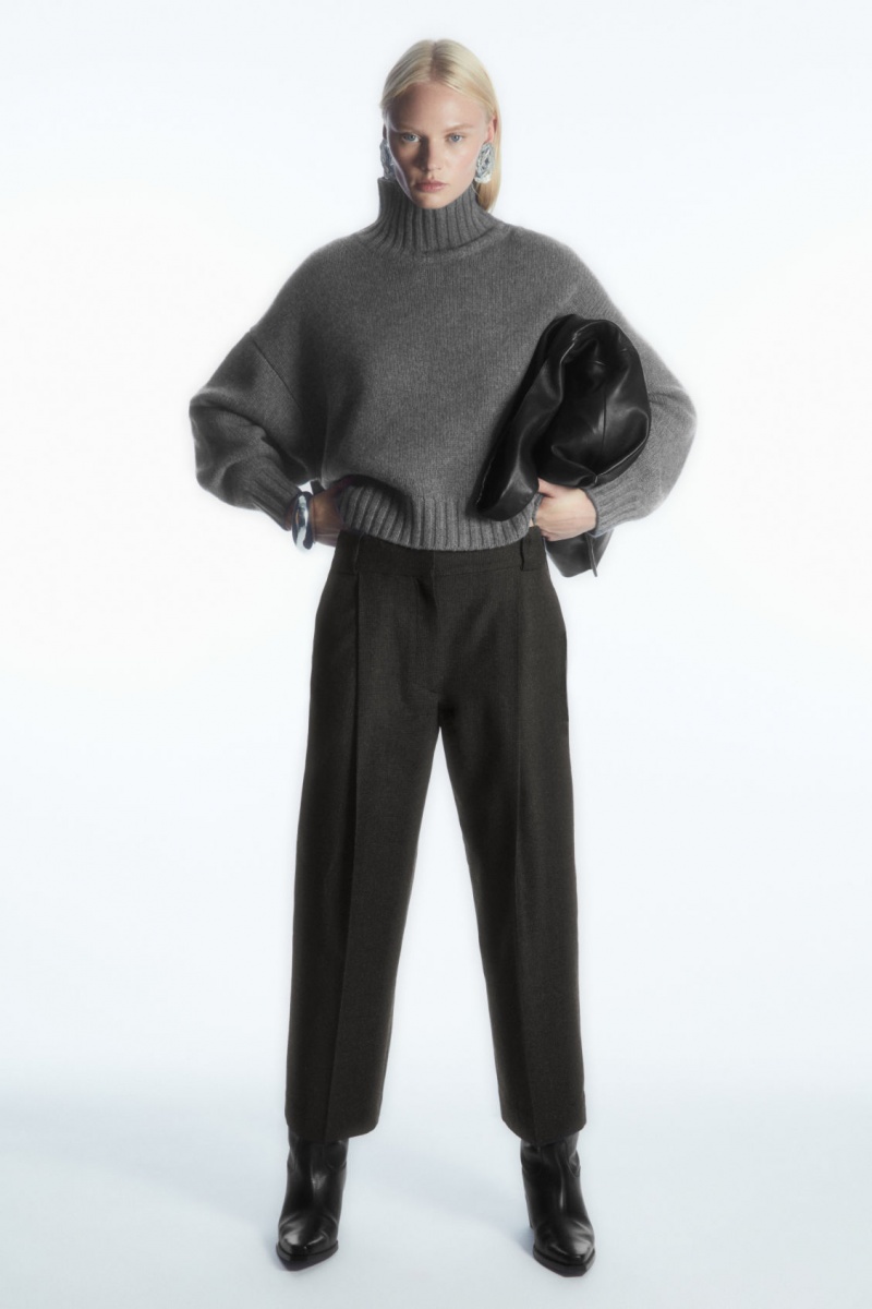 Dámské Kalhoty COS Tailored Vlna-Flannel Culottes Tmavě Šedé | HQGL-87961