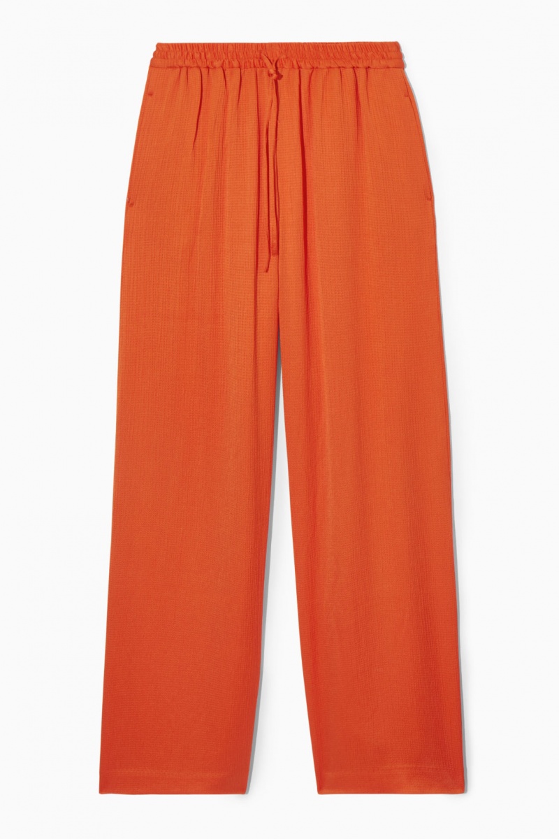 Dámské Kalhoty COS Textured Široké-Leg Drawstring Světle Oranžové | AUWE-36048