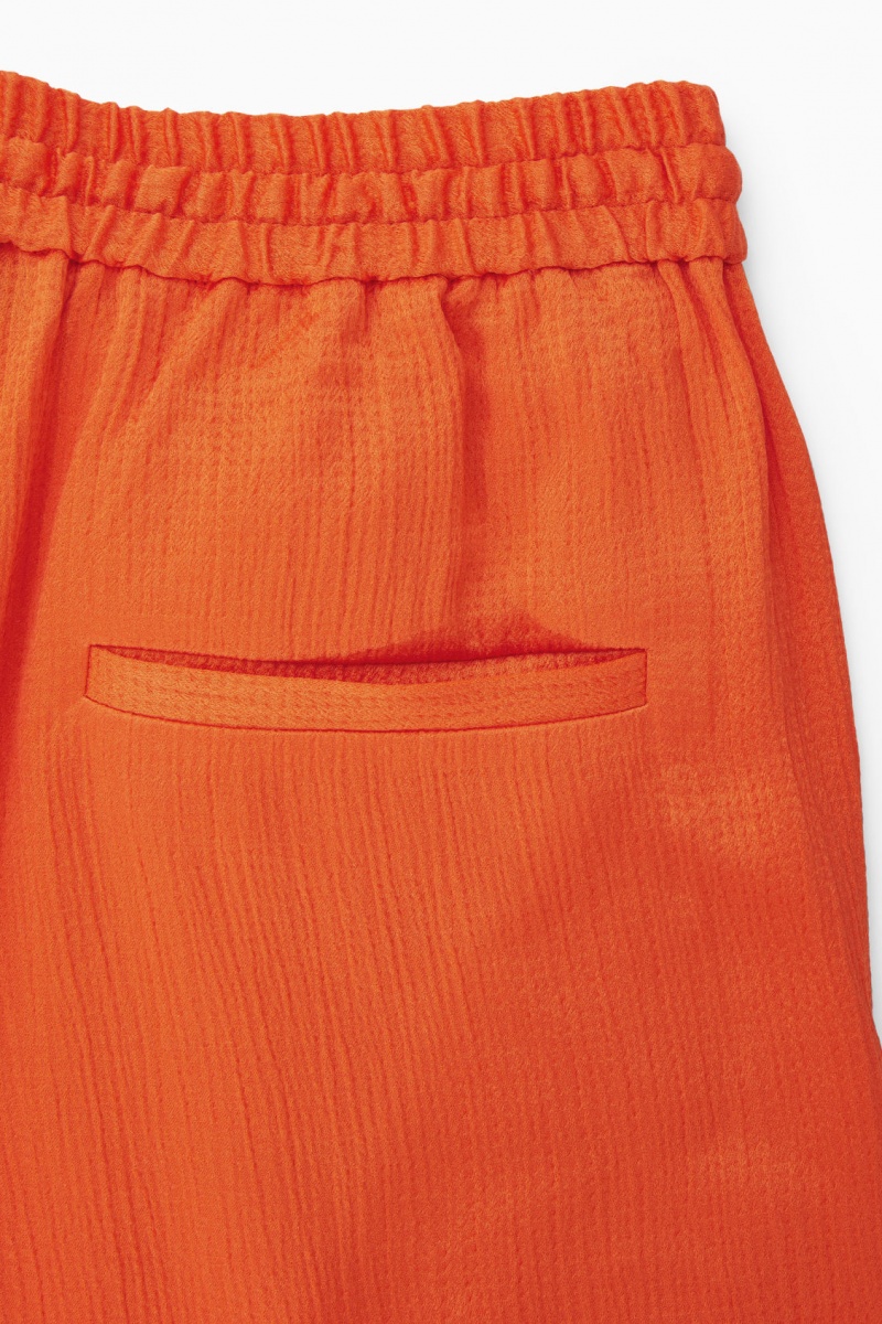 Dámské Kalhoty COS Textured Široké-Leg Drawstring Světle Oranžové | AUWE-36048