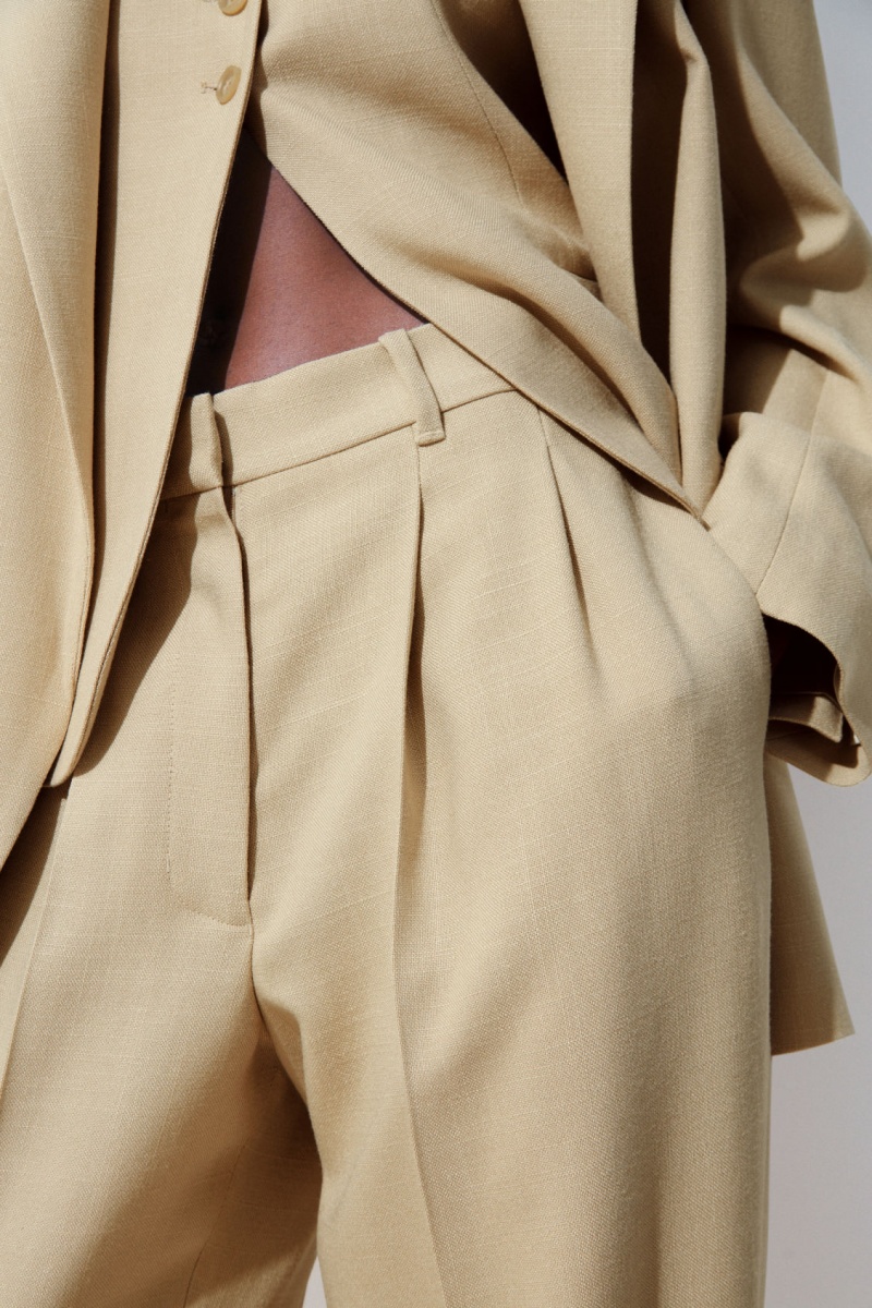Dámské Kalhoty COS The Plisovaný Tailored Béžový | ATRQ-16085