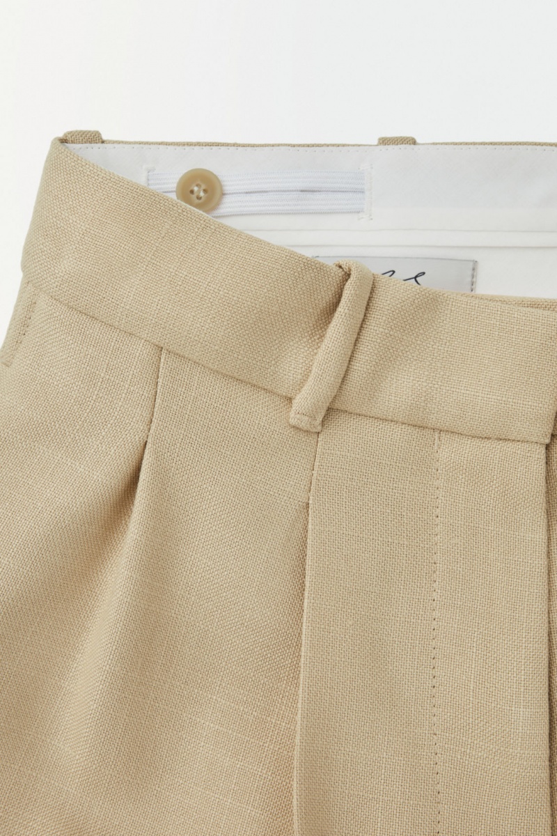 Dámské Kalhoty COS The Plisovaný Tailored Béžový | ATRQ-16085