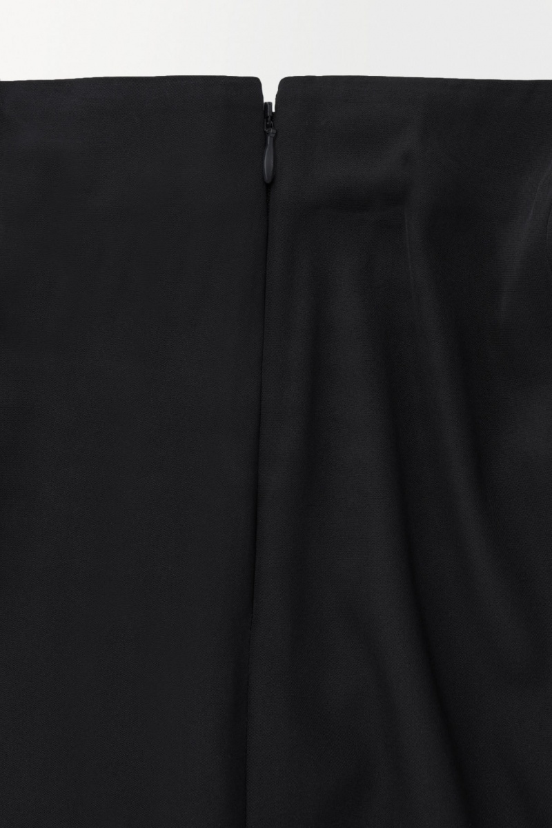 Dámské Kalhoty COS The Silk-Blend Černé | QVCX-98132