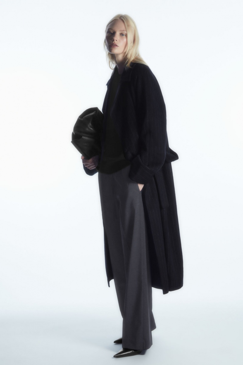 Dámské Kalhoty COS Vlna Drawstring Tmavě Blankyt | IXWS-51320