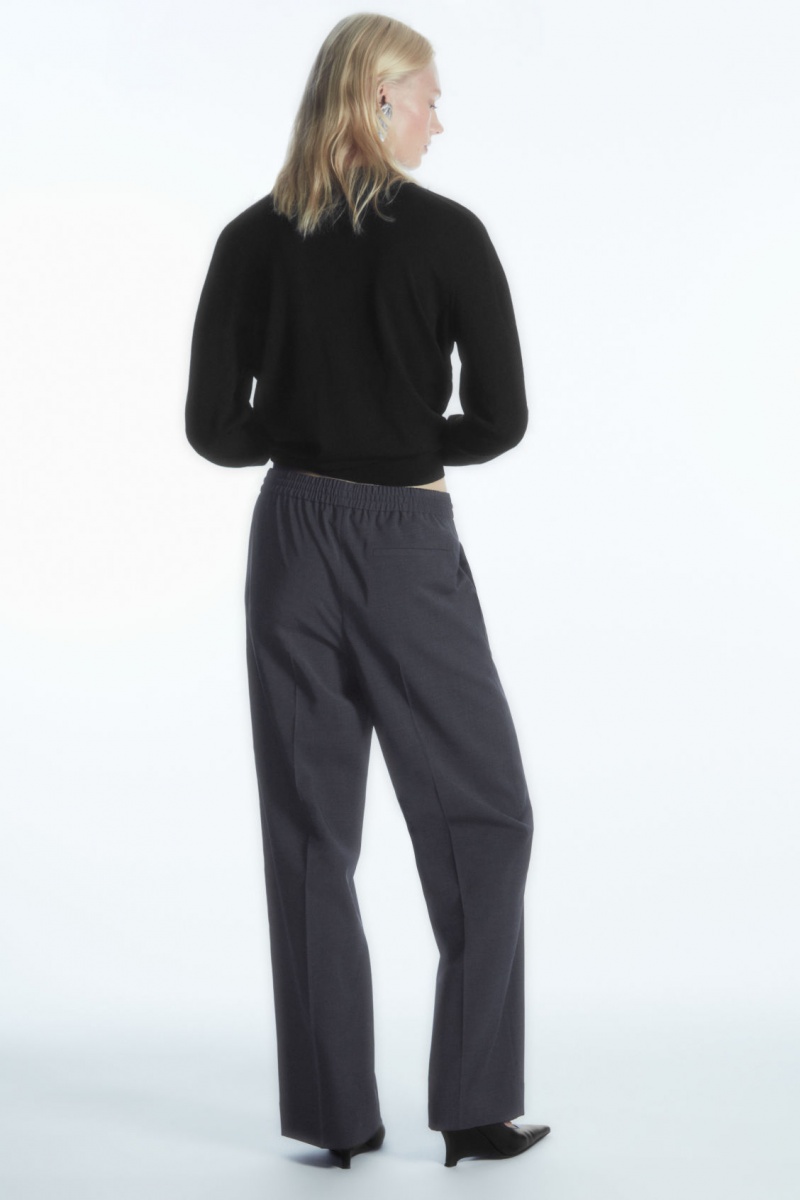Dámské Kalhoty COS Vlna Drawstring Tmavě Blankyt | IXWS-51320