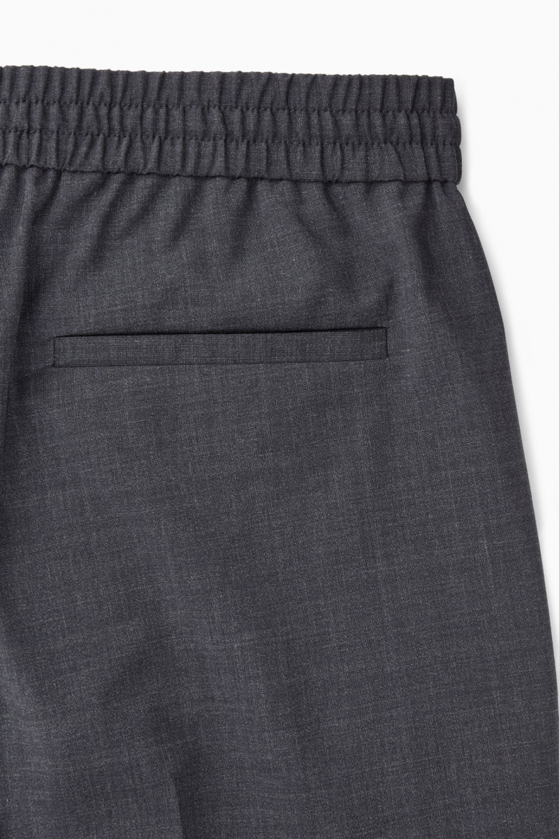 Dámské Kalhoty COS Vlna Drawstring Tmavě Blankyt | IXWS-51320